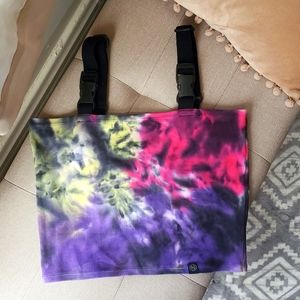 Unique Tie Dye Tube Top with Buckle Straps (Medium, Ninth Hall)